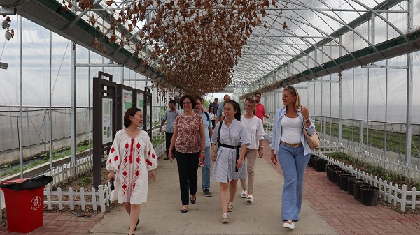 研修班一行來到由托普云農(nóng)與蕭山農(nóng)科所聯(lián)合搭建的現(xiàn)代農(nóng)業(yè)產(chǎn)業(yè)園進(jìn)行考察