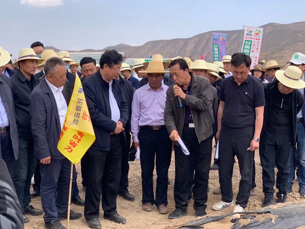 甘肅省農(nóng)業(yè)農(nóng)村廳廳長(zhǎng)李旺澤等領(lǐng)導(dǎo)一行來到安定區(qū)馬鈴薯標(biāo)準(zhǔn)化種植基地